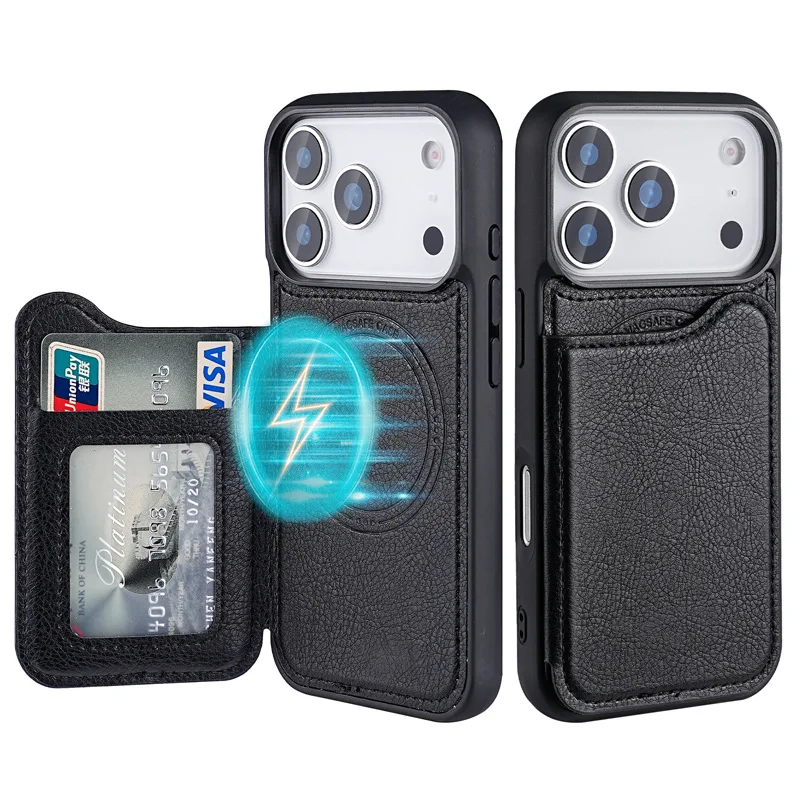 Phone Cases That Hold Cards - 맥세이프 마그네틱 플립 가죽 지갑 카드