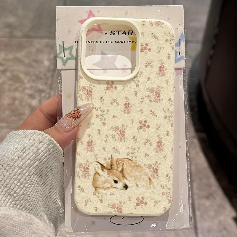Phone Cases Art - 귀여운 사슴과 꽃무늬 디자인의 리치 폰