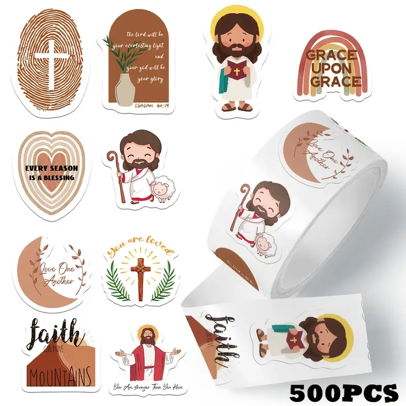 Phone Cases Jesus - 500개/롤 예수 스티커 고급 계정 용품