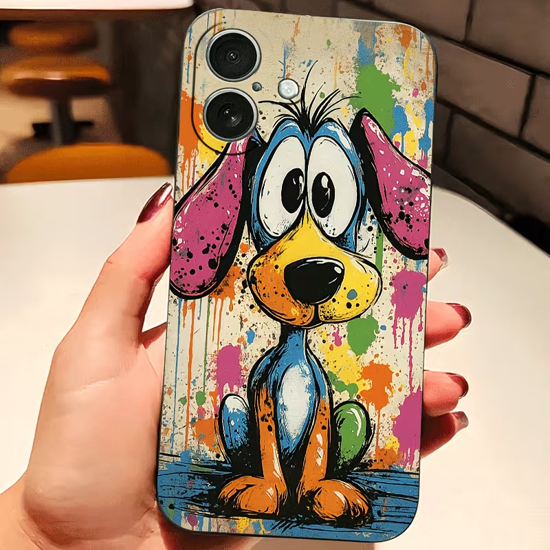 Phone Cases Xr - 그래피티 컬러 강아지 TPU 폰 케이스