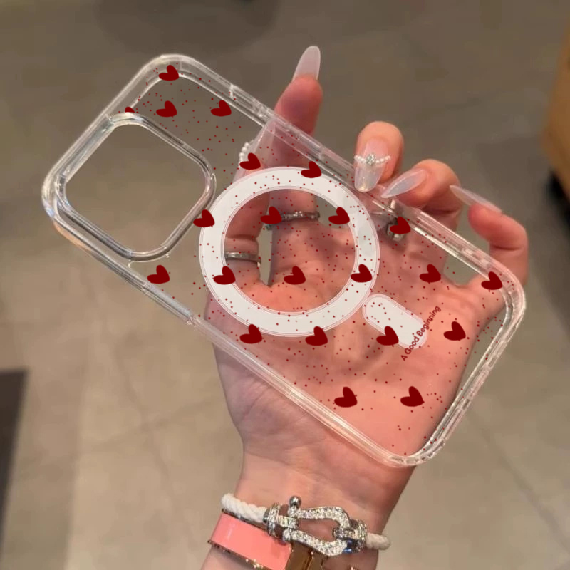 INS 레드 러브 하트 섹시 투명 실리콘 케이스 아이폰 - Phone Cases Magsafe 리뷰 및 가격