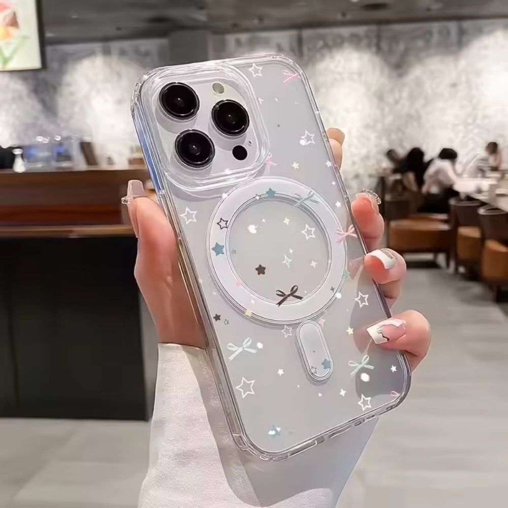 스타 보우 프린트 투명 폰 케이스 (아이폰 18, 17 - Phone Cases Magsafe 리뷰 및 가격