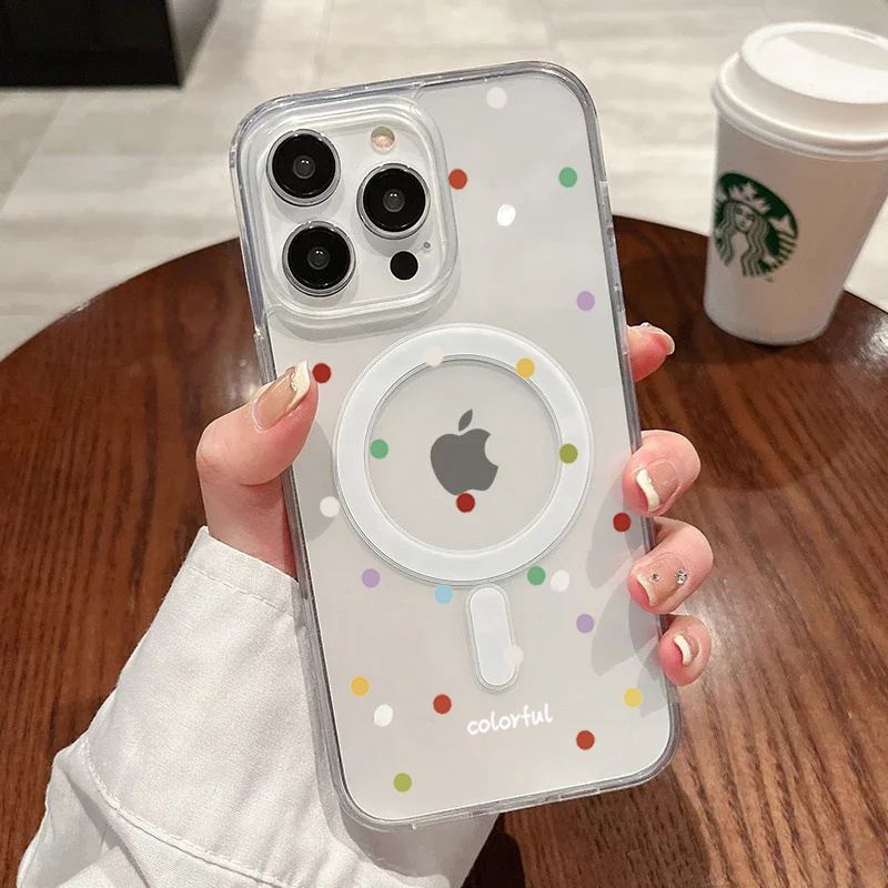INS 한국 크리에이티브 컬러 웨이브 도트 폰 케이스  - Phone Cases Magsafe 리뷰 및 가격