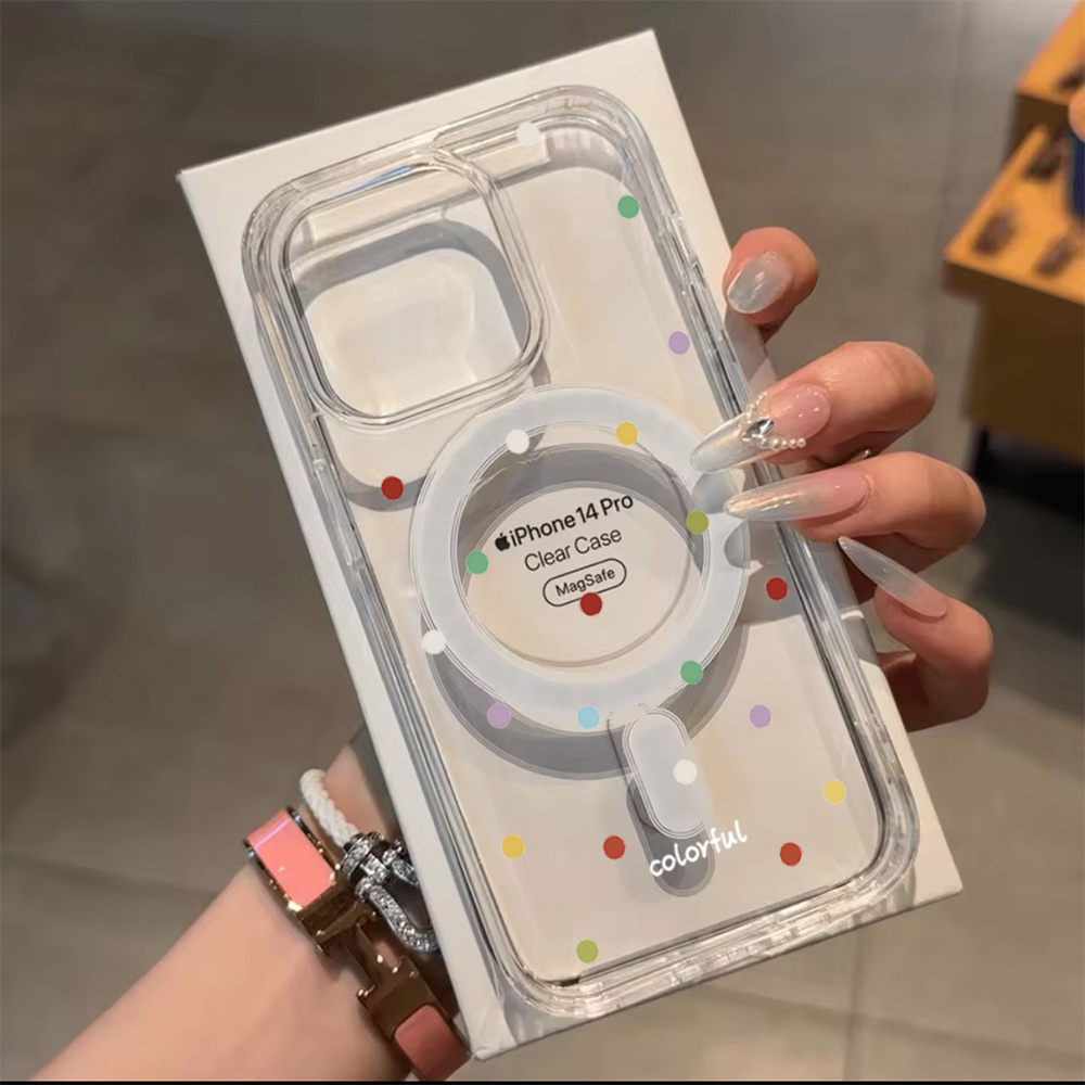 INS 한국 크리에이티브 컬러 웨이브 도트 폰 케이스  - Phone Cases Magsafe 리뷰 및 가격