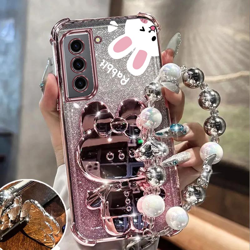 S 22 에어백 반짝이 거울 토끼 전화 홀더 케이스 삼 - Phone Cases Rimowa 리뷰 및 가격