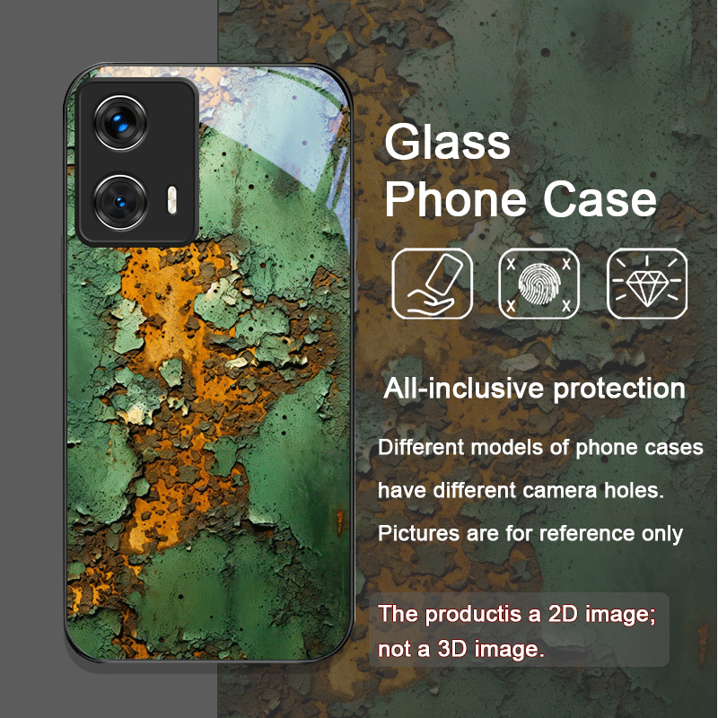 창의적인 녹슨 금속 표면 패턴 강화 유리 폰 케이스 모 - Phone Cases For Motorola 리뷰 및 가격