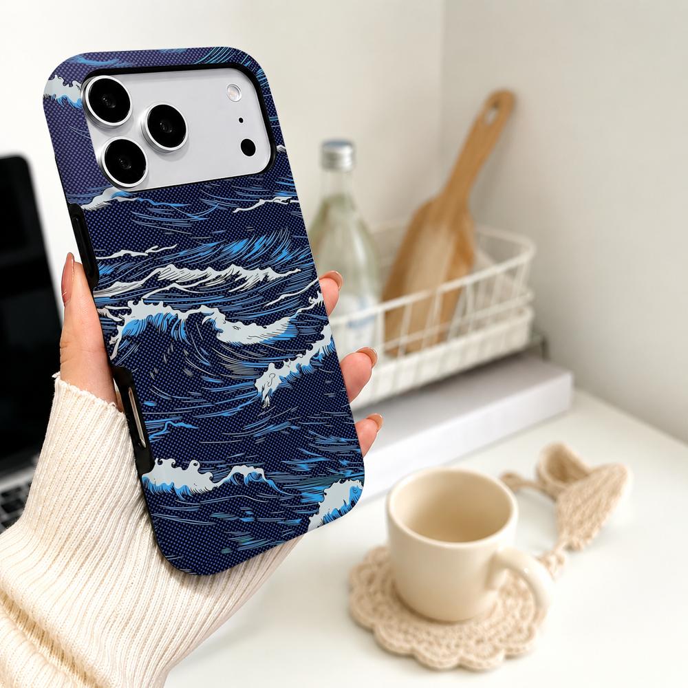 럭셔리 카본 파이버 바다 물결 질감 맥세이프 폰 케이스 - Phone Cases Magsafe 리뷰 및 가격