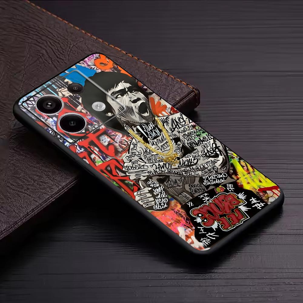 뱅크시 그래피티 아트 레드미 노트 14 13 12 11 - Phone Cases Black 리뷰 및 가격