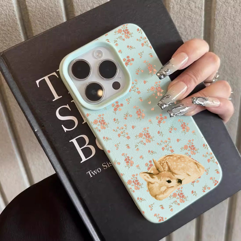 귀여운 사슴과 꽃무늬 디자인의 리치 폰 케이스 (아이폰 - Phone Cases Art 리뷰 및 가격