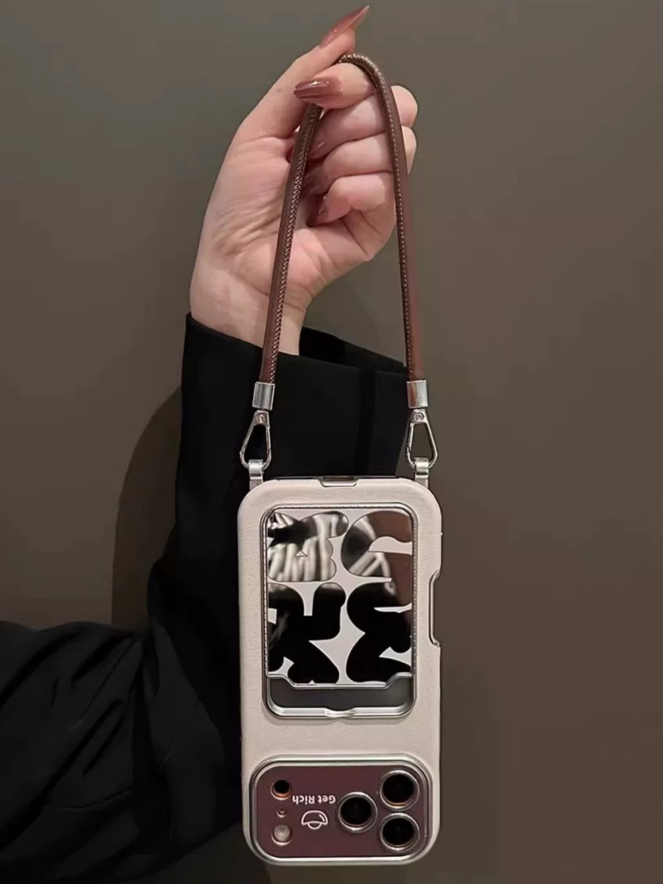 고급 가죽 미러 카드 홀더 손목 스트랩 폰 케이스 (아 - Phone Cases That Hold Cards 리뷰 및 가격