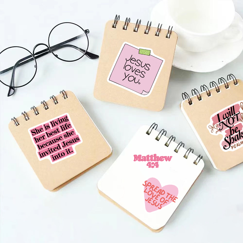 50/100PCS 핑크 성경 예수 낙서 스티커 부활절  - Phone Cases Jesus 리뷰 및 가격