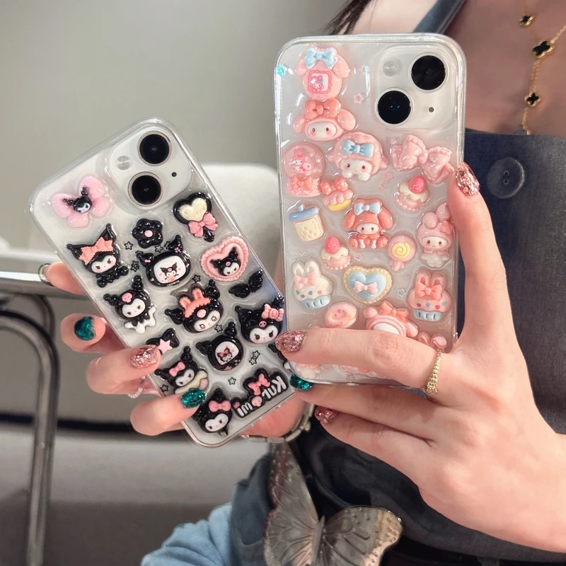 귀여운 산리오 Y2K 마이 멜로디 쿠로미 투명 폰 케이 - Phone Cases Rimowa 리뷰 및 가격