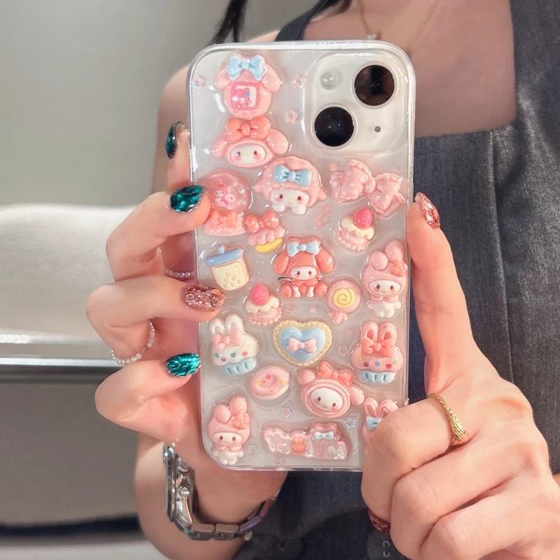 귀여운 산리오 Y2K 마이 멜로디 쿠로미 투명 폰 케이 - Phone Cases Rimowa 리뷰 및 가격
