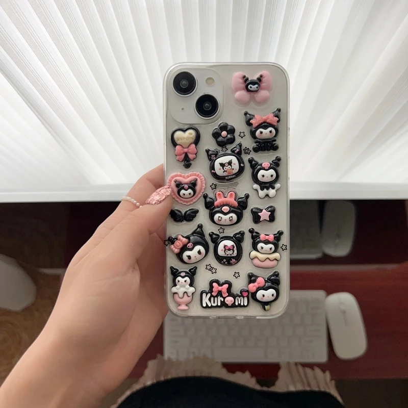 귀여운 산리오 Y2K 마이 멜로디 쿠로미 투명 폰 케이 - Phone Cases Rimowa 리뷰 및 가격