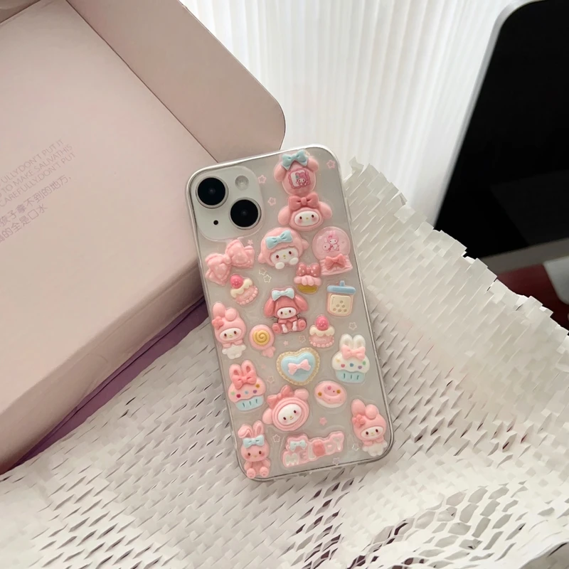 귀여운 산리오 Y2K 마이 멜로디 쿠로미 투명 폰 케이 - Phone Cases Rimowa 리뷰 및 가격