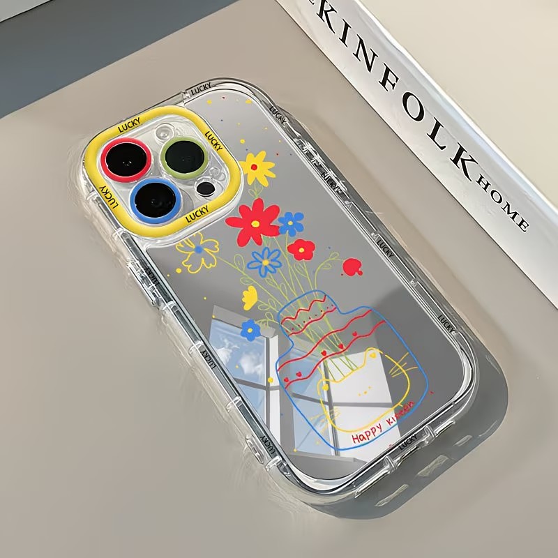 여름 데이지 고양이 꽃병 디자인 미러 폰 케이스 아이폰 - Phone Cases Xr 리뷰 및 가격