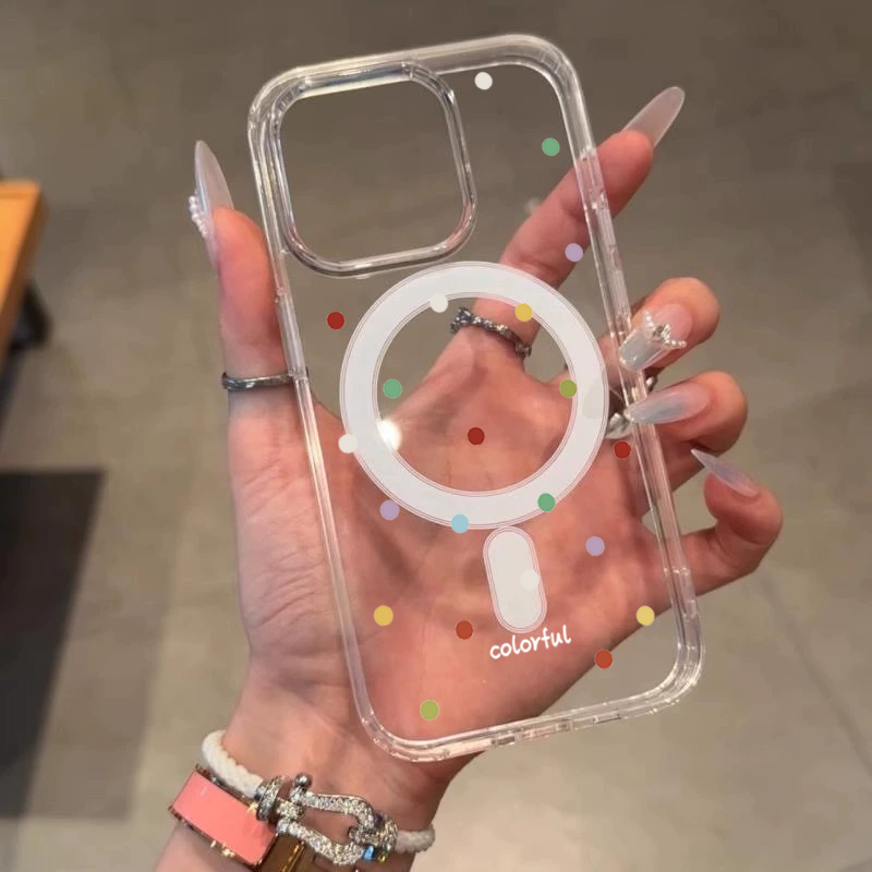 INS 한국 크리에이티브 컬러 웨이브 도트 폰 케이스  - Phone Cases Magsafe 리뷰 및 가격