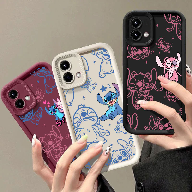 스티치와 엔젤 만화 캐릭터 모토로라 모토 G06 G56 - Phone Cases For Motorola 리뷰 및 가격
