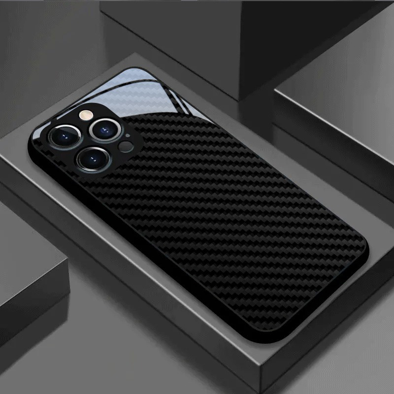 블랙 카본 파이버 텍스처 패턴 강화유리 블랙 폰 케이스 - Phone Cases Rimowa 리뷰 및 가격