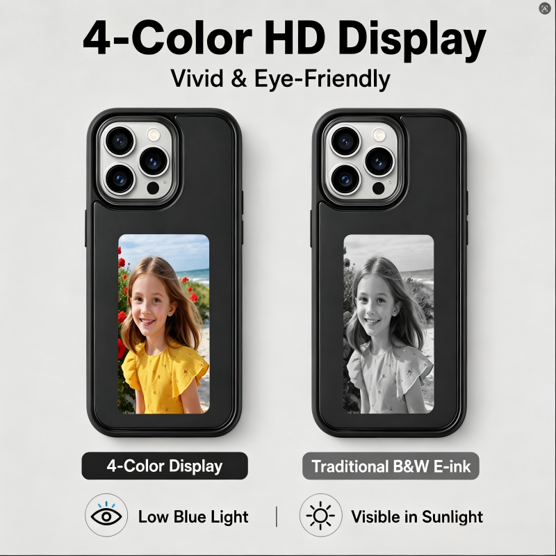 NFC 패시브 4색 E-잉크 디스플레이 폰 케이스 (아 - Phone Cases With Pictures 리뷰 및 가격