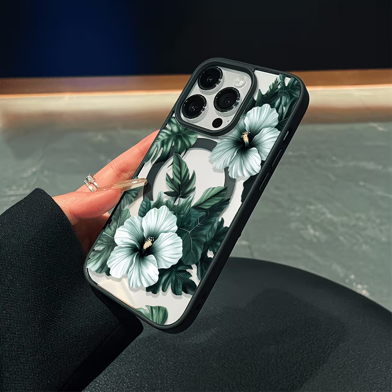 그린 플로럴 프린트 폰 케이스 (아이폰 17, 16,  - Phone Cases Magsafe 리뷰 및 가격
