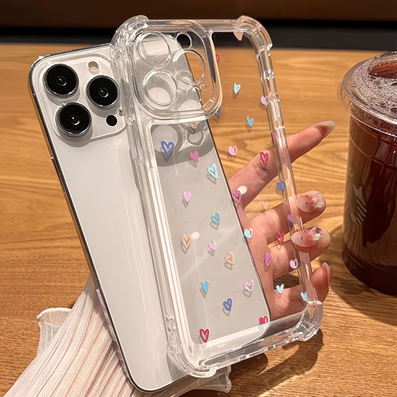 투명 코너 범퍼 컬러풀 하트 폰 케이스 (아이폰 17, - Phone Cases Xr 리뷰 및 가격