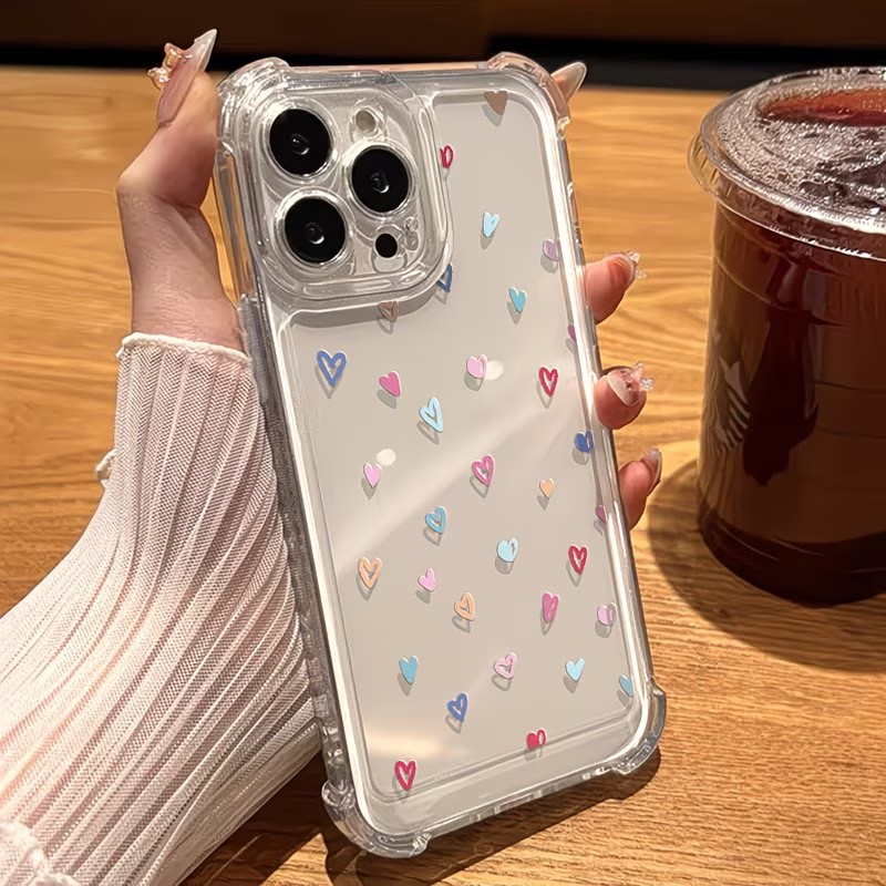 투명 코너 범퍼 컬러풀 하트 폰 케이스 (아이폰 17, - Phone Cases Xr 리뷰 및 가격