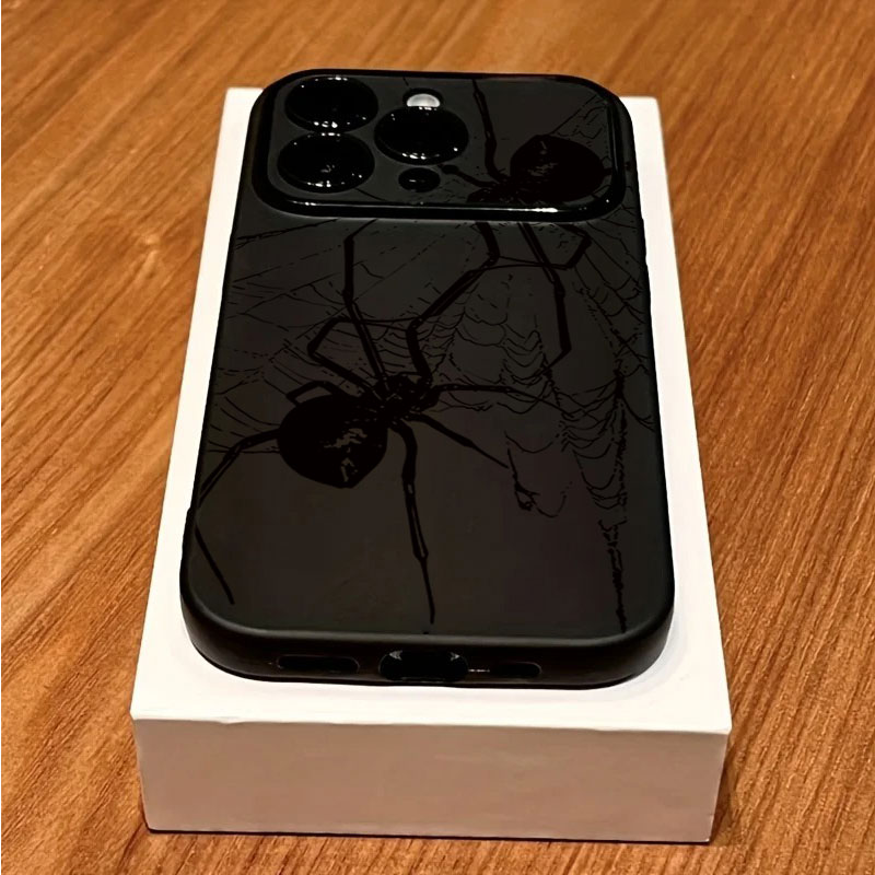멋진 블랙 스파이더 패턴 아이폰 11 12 13 14  - Phone Cases Black 리뷰 및 가격